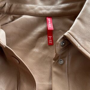 Spanx Long Sleeve Faux Leather Women's Shirt Jacket